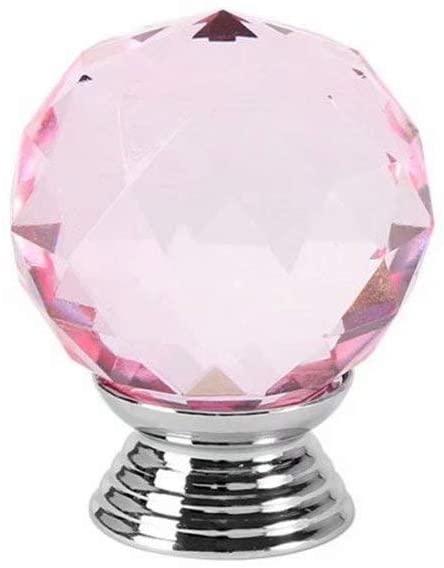 Vila 2002 Drawer knob Crystal Glass Cupboard Pull Handle Zinc Alloy Door Knob Drawer Handles Furniture Pulls Hardware Pink 1-pec by Vilalock | Souqify