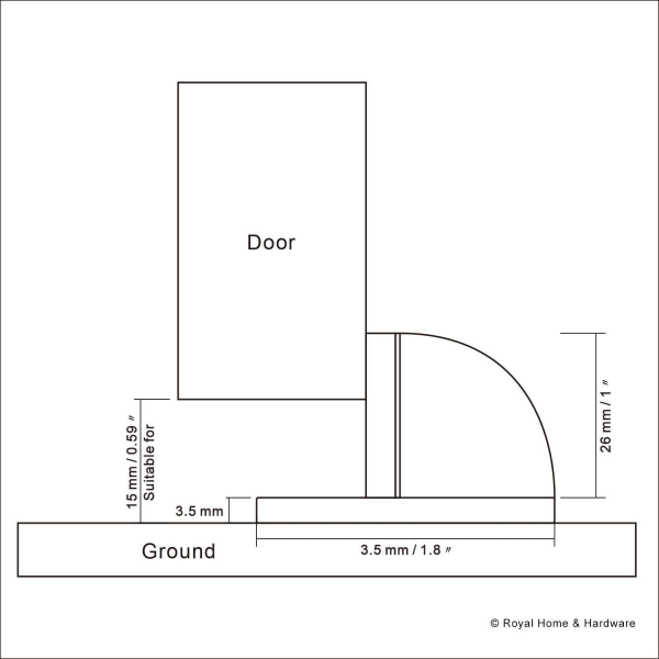 VILA |3704| Floor Door Stop Solid Stainless Stopper and Rubber Bumper (1 pec) by Vilalock | Souqify