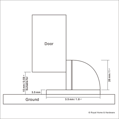 VILA |3704| Floor Door Stop Solid Stainless Stopper and Rubber Bumper (1 pec) by Vilalock | Souqify
