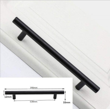 VILA 5902 Matt Black Cabinet Haldane T-Bar and Pulls, Furniture Drawer Handles, 200mm Long, Kitchen Cabinet Wardrobe Knobs Bars, Center to Center 128mm (1-PACK) by Vilalock | Souqify