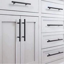 VILA 5902 Matt Black Cabinet Haldane T-Bar and Pulls, Furniture Drawer Handles, 200mm Long, Kitchen Cabinet Wardrobe Knobs Bars, Center to Center 128mm (1-PACK) by Vilalock | Souqify