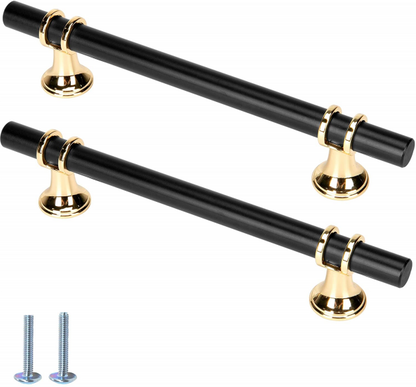 Vila 5906 Cabinet Handles Metal For Kitchen Drawer Pulls Color : (Black/Gold) – Size : (Knob-96mm-128mm-160mm-192mm)1 Pec by Vilalock | Souqify