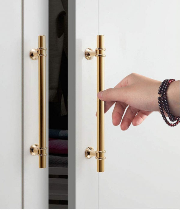 Vila 5906 Cabinet Handles Metal For Kitchen Drawer Pulls Color : (Black/Gold) – Size : (Knob-96mm-128mm-160mm-192mm)1 Pec by Vilalock | Souqify