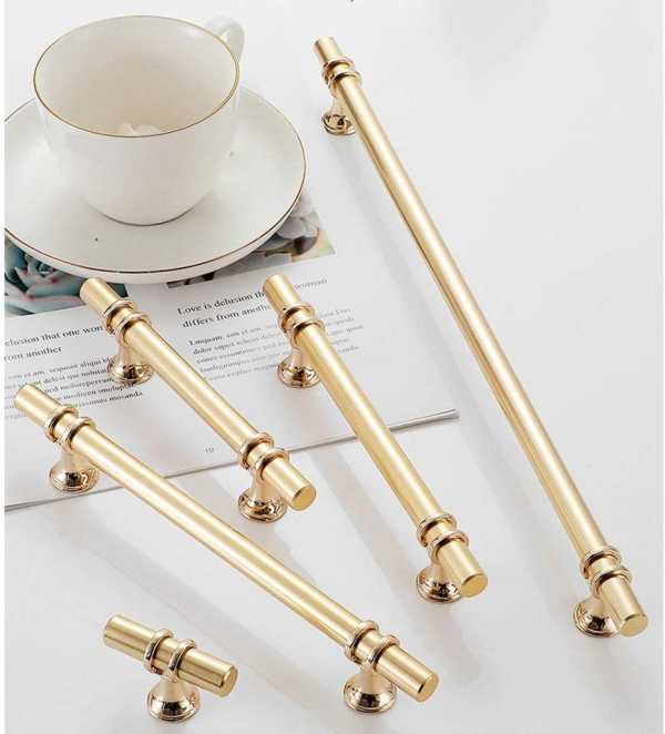 Vila 5906 Cabinet Handles Metal For Kitchen Drawer Pulls Color : (Black/Gold) – Size : (Knob-96mm-128mm-160mm-192mm)1 Pec by Vilalock | Souqify