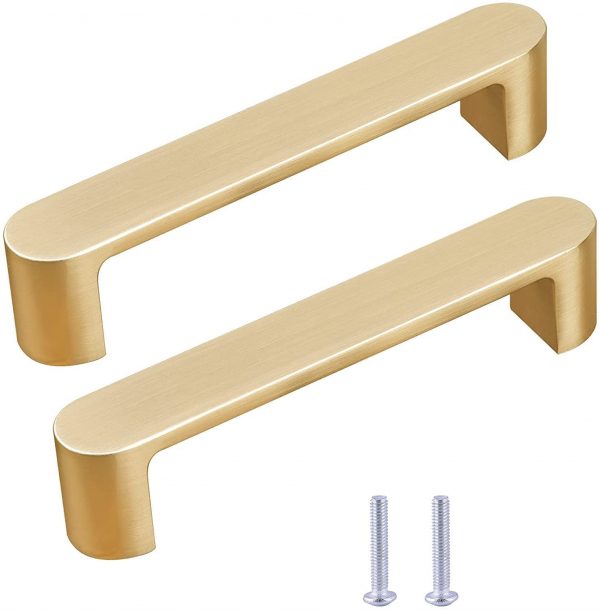 VILA 6092 Cabinet Handles Drawer Pulls Solid Zinc Alloy Brushed Brass Furniture Kitchen Cupboard Colar : (Brushed Gold-Brushed Black) 1 pec by Vilalock | Souqify