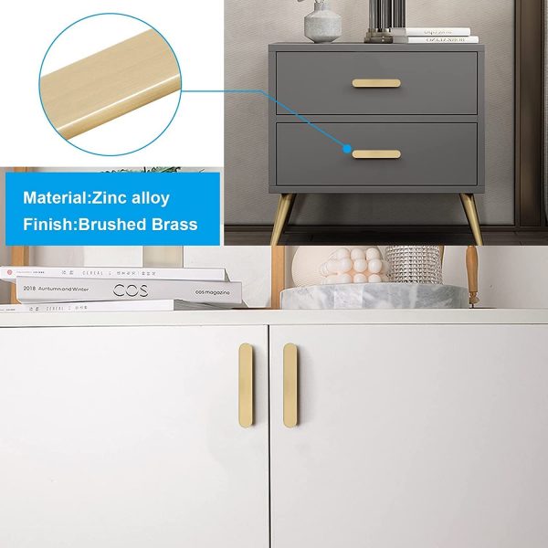 VILA 6092 Cabinet Handles Drawer Pulls Solid Zinc Alloy Brushed Brass Furniture Kitchen Cupboard Colar : (Brushed Gold-Brushed Black) 1 pec by Vilalock | Souqify