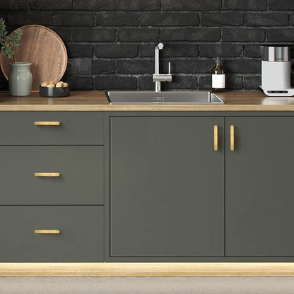 VILA 6092 Cabinet Handles Drawer Pulls Solid Zinc Alloy Brushed Brass Furniture Kitchen Cupboard Colar : (Brushed Gold-Brushed Black) 1 pec by Vilalock | Souqify