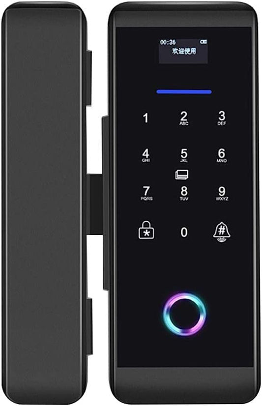 ViLA |905P| smart Glass Door Lock – Electronic Sliding Door Lock Fingerprint/Password/Card/Remote Control/Bluetooth APP Door Bell Lock Security Door Lock Door Lever for Homes Offices Apartments(Black) by Vilalock | Souqify