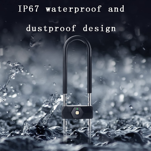 VILA Bicycle U Lock, Bluetooth Fingerprint Padlock, Anti-theft Lock, Supports 3 Unlocking Methods, Can Store 10 Fingerprints, Suitable for Bicycles, Glass Doors, Motorcycles, Offices by Vilalock | Souqify