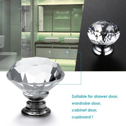 VILA Clear Crystal Glass Diamond Shape 30mm drawer Knob Drawer Pull Handle for Cabinet, Drawer, Cupboard, Wardrobe Home Decoration (1Pack) by Vilalock | Souqify