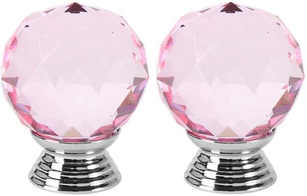 Vila Crystal Glass Diamond Shape Door Knob (1 pec) Drawer Pull Handle for Cabinet, Drawer, Cupboard, Wardrobe Home Decoration (30mm) by Vilalock | Souqify