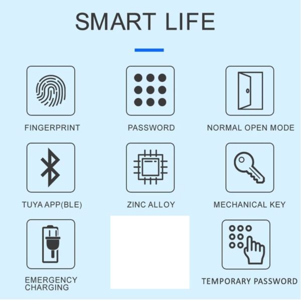 Vila Fingerprint Door Lock With BLUETOOTH Smart APP Tuya Remote Control Digital,Biometric Fingerprint,IC Card,Mechanical key Unlock for Apartment Hotel Home Use (Color Black) by Vilalock | Souqify