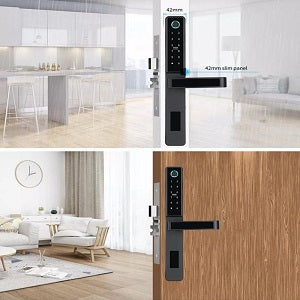 VILA Smart Lock, D09 blk ,With WiFi Tuya App, Display screen,Keypad Digital,Biometric Fingerprint,IC Card,Mechanical key Unlock for Apartment Hotel Home Use. COLOR: (BLACK) by Vilalock | Souqify