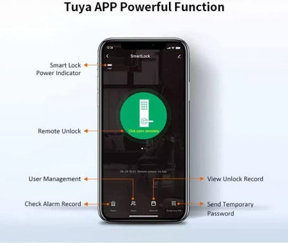 VILA Smart Lock, D09 blk ,With WiFi Tuya App, Display screen,Keypad Digital,Biometric Fingerprint,IC Card,Mechanical key Unlock for Apartment Hotel Home Use. COLOR: (BLACK) by Vilalock | Souqify