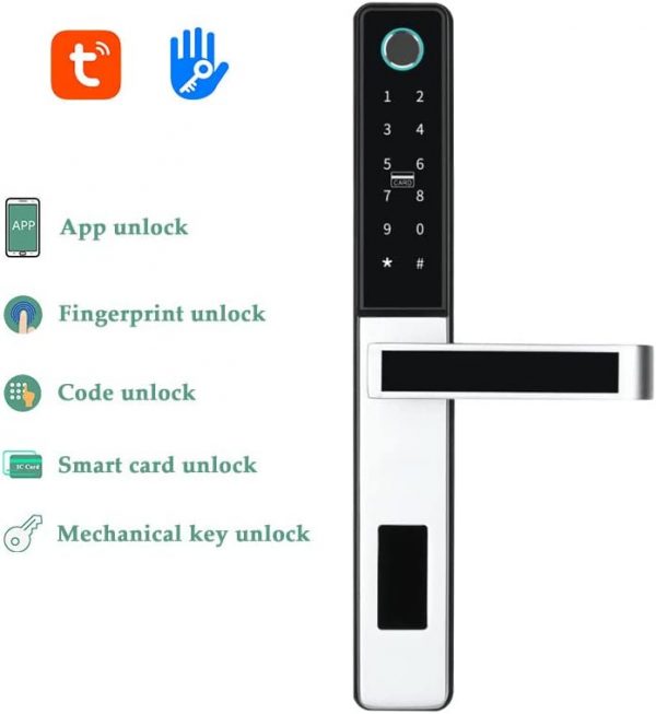 VILA Smart Lock, D09 blk ,With WiFi Tuya App, Display screen,Keypad Digital,Biometric Fingerprint,IC Card,Mechanical key Unlock for Apartment Hotel Home Use. COLOR: (BLACK) by Vilalock | Souqify