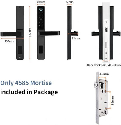 VILA Smart Lock, D09 blk ,With WiFi Tuya App, Display screen,Keypad Digital,Biometric Fingerprint,IC Card,Mechanical key Unlock for Apartment Hotel Home Use. COLOR: (BLACK) by Vilalock | Souqify