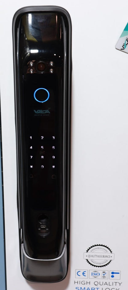 VILA Smart Lock Q7-3 BLK ,With WiFi, Display screen,Keypad Digital,Biometric Fingerprint,IC Card,Mechanical key, Unlock for Apartment Hotel Home Use. COLOR: (BLACK) by Vilalock | Souqify