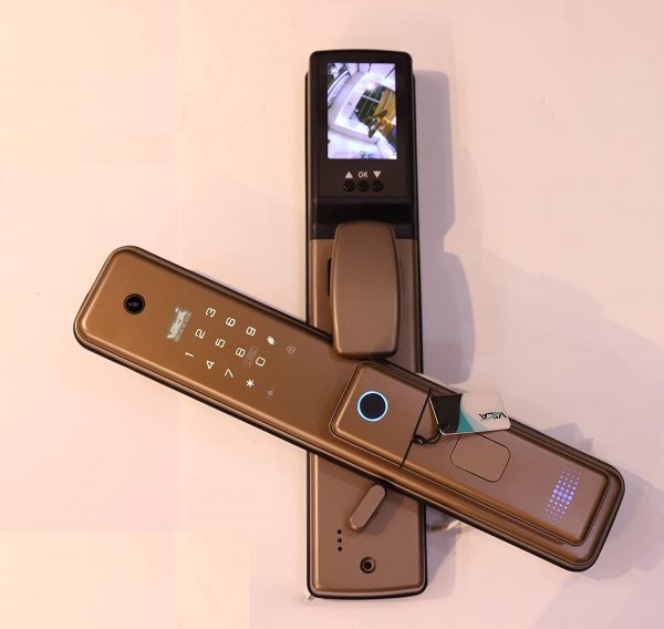 VILA Smart Lock Q7-5 AC,With WiFi, Display screen,Keypad Digital,Biometric Fingerprint,IC Card,Mechanical key Unlock for Apartment Hotel Home Use. COLOR: (GOLDEN) by Vilalock | Souqify