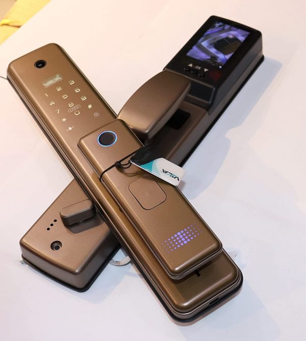 VILA Smart Lock Q7-5 AC,With WiFi, Display screen,Keypad Digital,Biometric Fingerprint,IC Card,Mechanical key Unlock for Apartment Hotel Home Use. COLOR: (GOLDEN) by Vilalock | Souqify