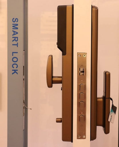 VILA Smart Lock Q7-5 AC,With WiFi, Display screen,Keypad Digital,Biometric Fingerprint,IC Card,Mechanical key Unlock for Apartment Hotel Home Use. COLOR: (GOLDEN) by Vilalock | Souqify