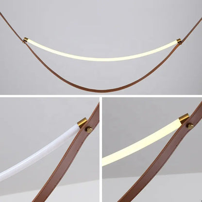 Vintage New creative feature belt chandelier simple designer art leather living room hotel Italian minimalist belt pendant light by Zhongsan | Souqify