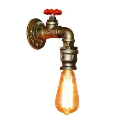 Vintage Wall Lamp Industrial Retro Wall Light Creative Water Pipe Wall Sconce Iron Metal Lamps for Restaurant Cafe Bar Kitchen by Zhongsan | Souqify