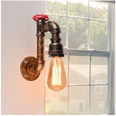 Vintage Wall Lamp Industrial Retro Wall Light Creative Water Pipe Wall Sconce Iron Metal Lamps for Restaurant Cafe Bar Kitchen by Zhongsan | Souqify