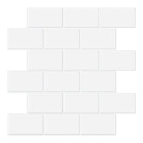 Vivid Tiles Peel and Stick white Subway Tile 3D Self Adhesive Backsplash Wall Sticker for Kitchen home wall decor by Vivid Tiles | Souqify