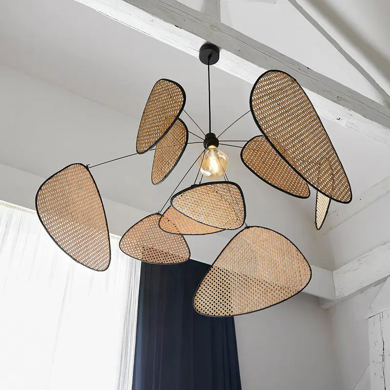 Wabi-Sabi Chandelier Japanese Zen Designer Bamboo Rattan Art Pendant Light Modern Hotel Homestay Classic Restaurant Lighting by Zhongsan | Souqify