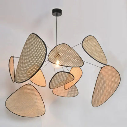 Wabi-Sabi Chandelier Japanese Zen Designer Bamboo Rattan Art Pendant Light Modern Hotel Homestay Classic Restaurant Lighting by Zhongsan | Souqify