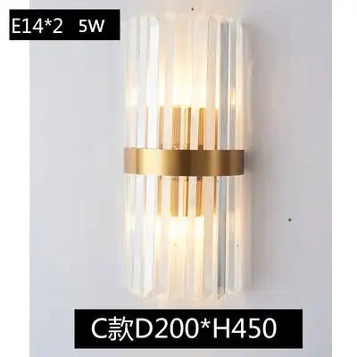 Wall lamp led Nordic creative corridor aisle lamp home background bedroom light luxury crystal bedside wall lamp by Zhongsan | Souqify