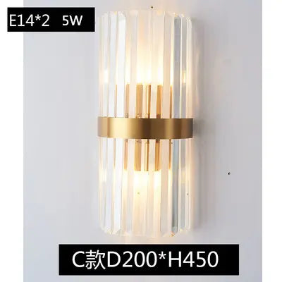 Wall lamp led Nordic creative corridor aisle lamp home background bedroom light luxury crystal bedside wall lamp by Zhongsan | Souqify