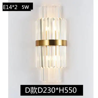 Wall lamp led Nordic creative corridor aisle lamp home background bedroom light luxury crystal bedside wall lamp by Zhongsan | Souqify