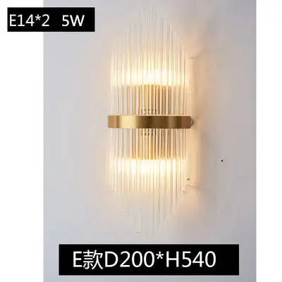 Wall lamp led Nordic creative corridor aisle lamp home background bedroom light luxury crystal bedside wall lamp by Zhongsan | Souqify