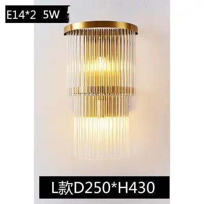Wall lamp led Nordic creative corridor aisle lamp home background bedroom light luxury crystal bedside wall lamp by Zhongsan | Souqify
