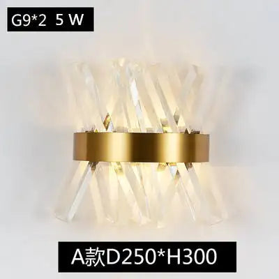 Wall lamp led Nordic creative corridor aisle lamp home background bedroom light luxury crystal bedside wall lamp by Zhongsan | Souqify