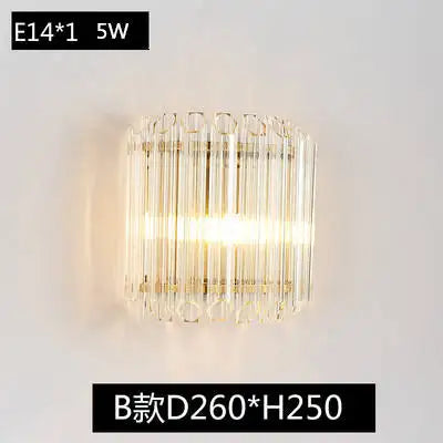 Wall lamp led Nordic creative corridor aisle lamp home background bedroom light luxury crystal bedside wall lamp by Zhongsan | Souqify