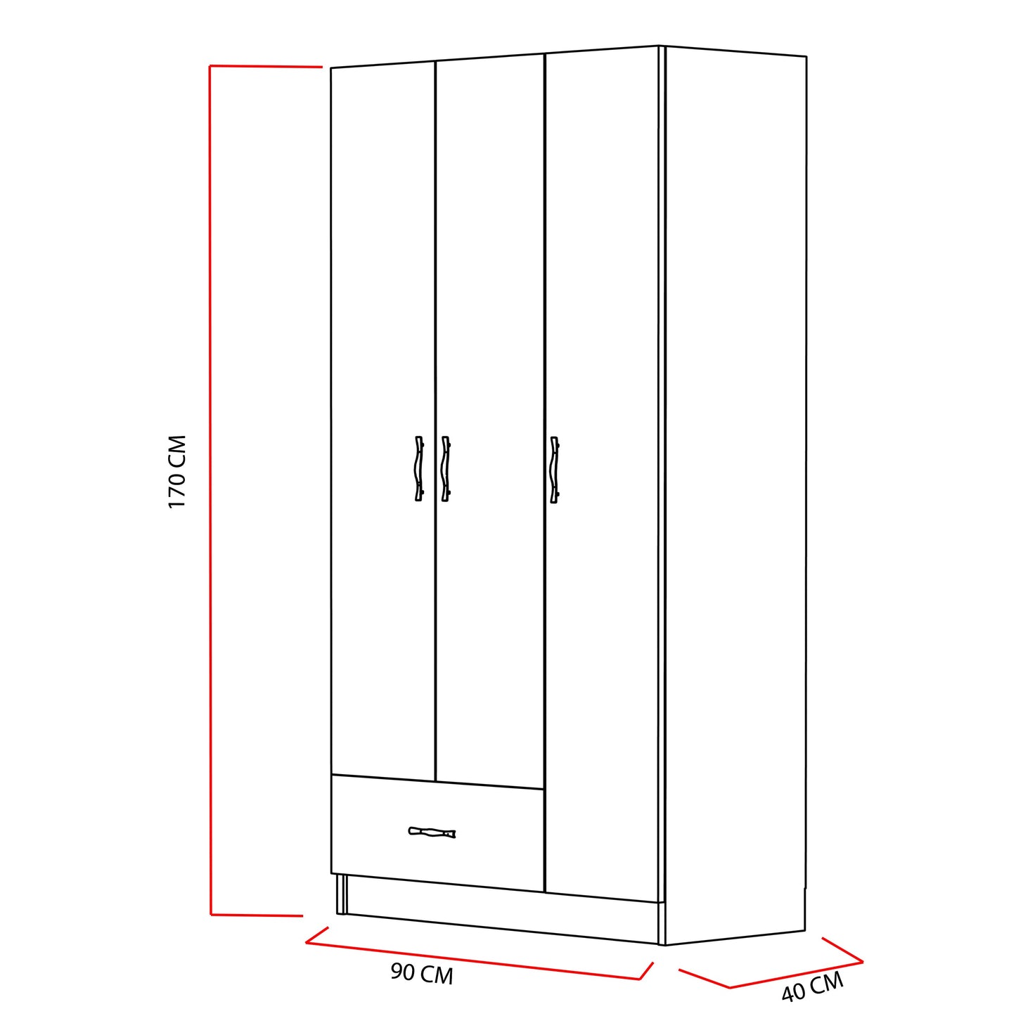 Wardrobe Gabi-DECTV0000000183 White 177 X 44 X 20 by DECOROTIKA | Souqify