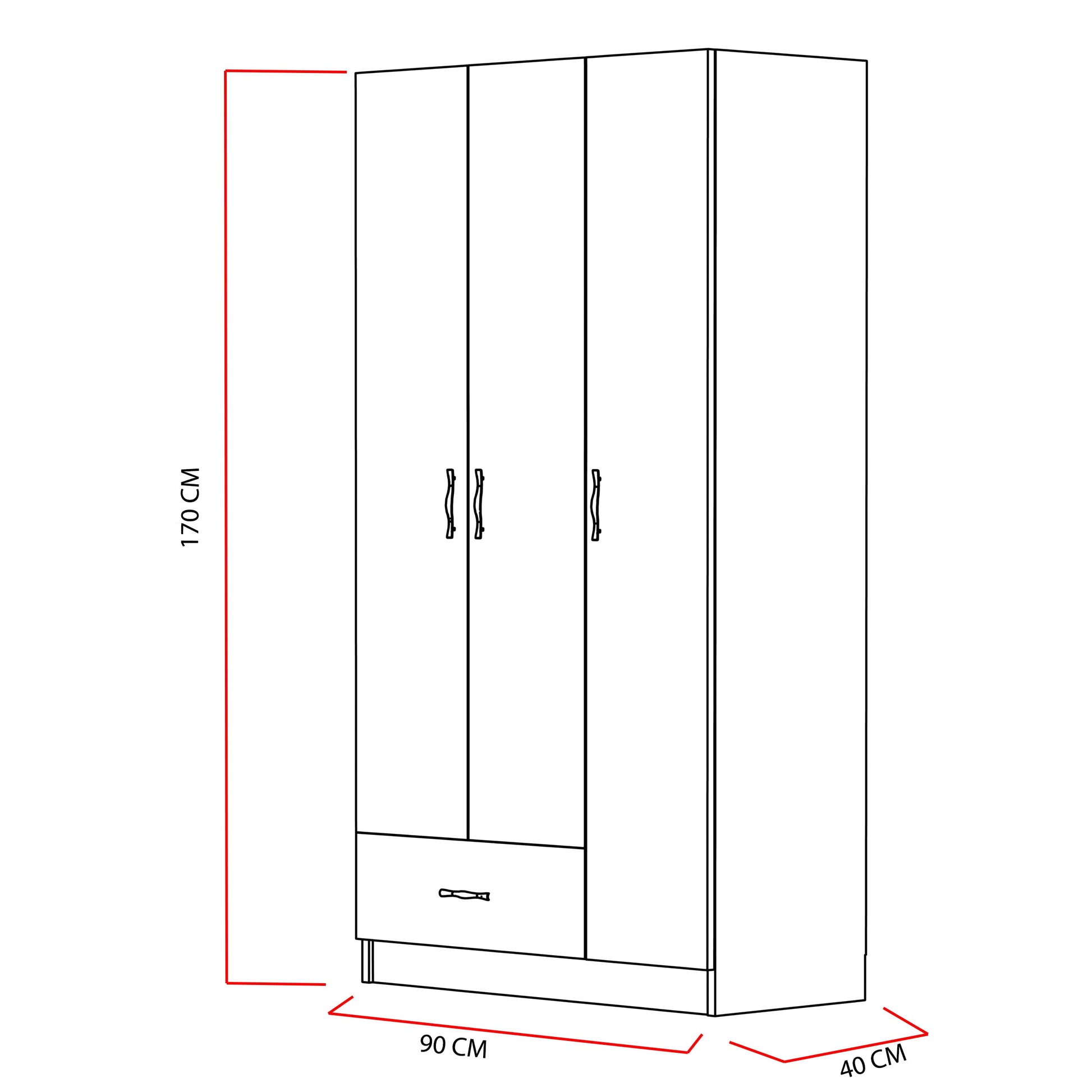 Wardrobe Gabi-DECTV0000000183 White 177 X 44 X 20 by DECOROTIKA | Souqify