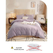 Washable Cotton 6 Piece King Size Duvet Cover Plain Design, Plain Lavender Color. by 5 | Souqify