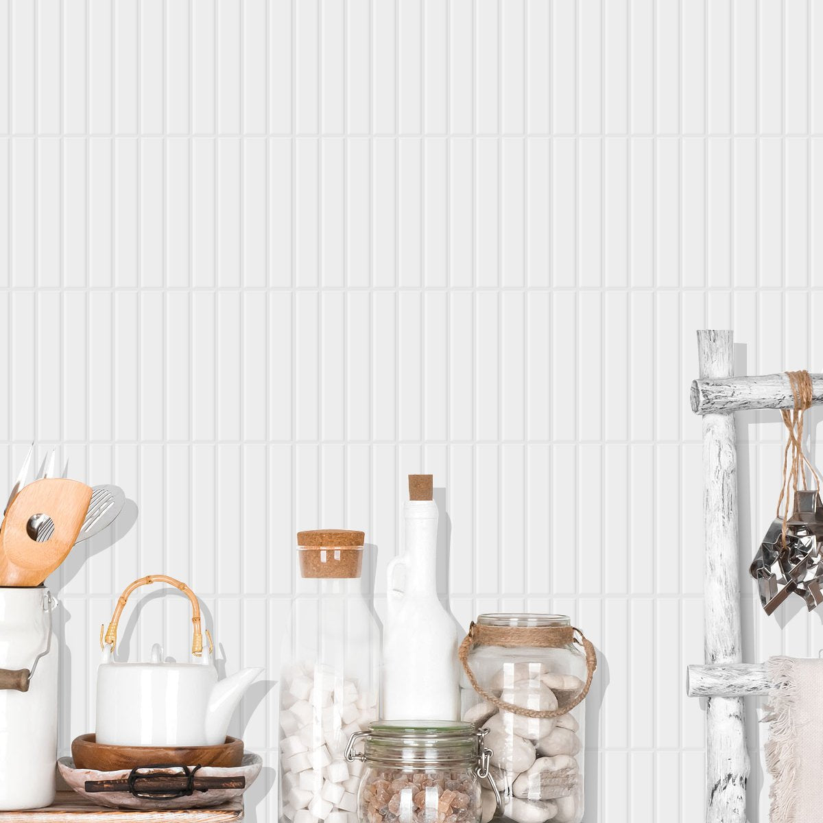 White Finger Vinyl Tile T80042 by Vivid Tiles | Souqify