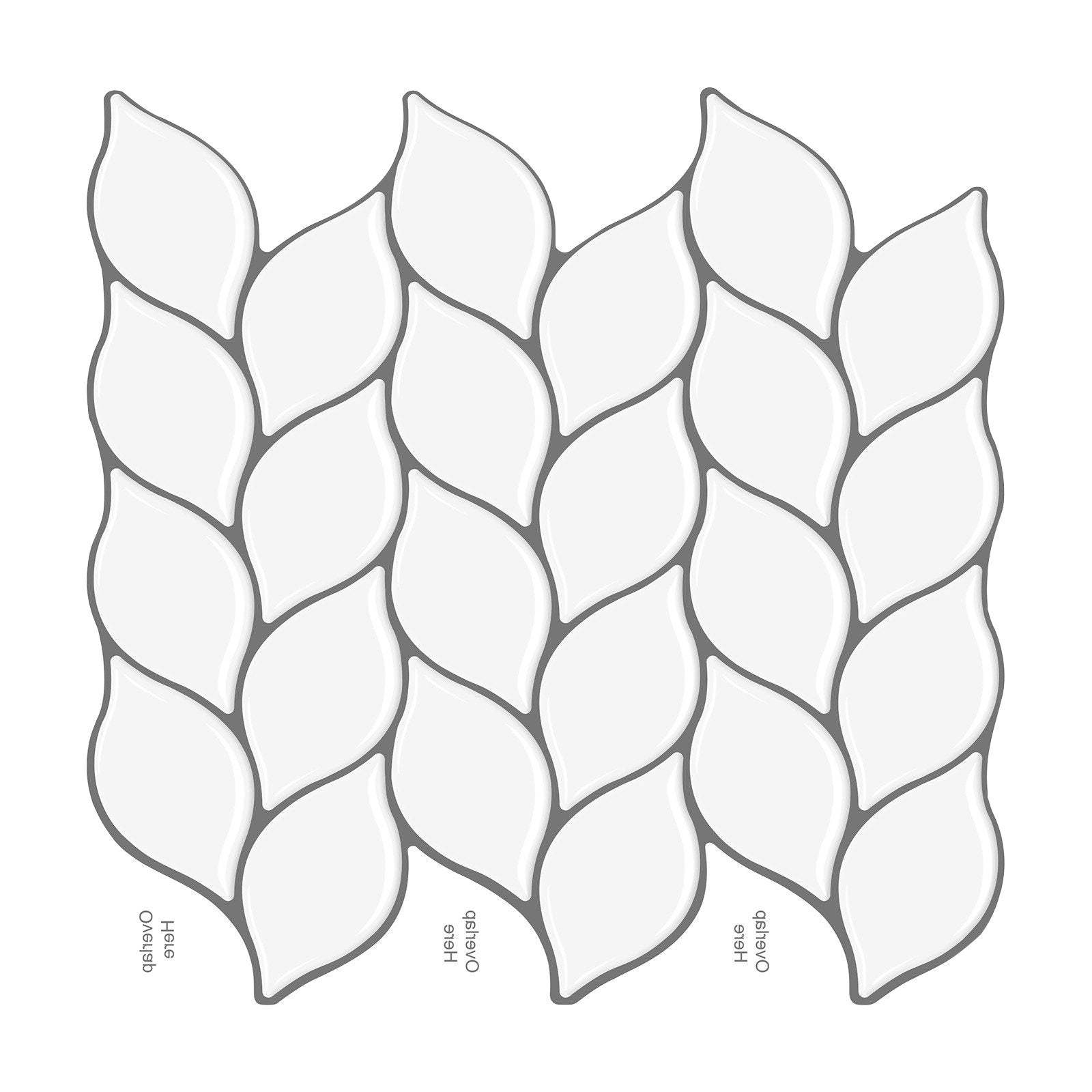 White Leaf Vinyl Tile with Grey Grout T80039 by Vivid Tiles | Souqify