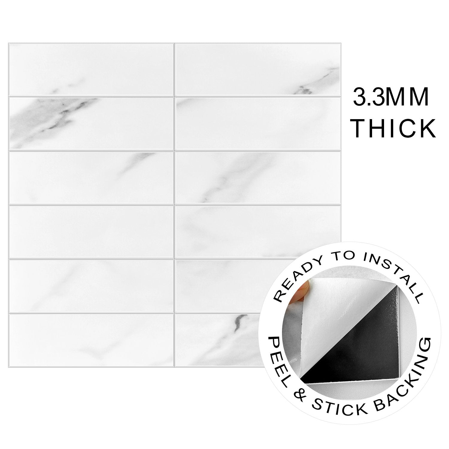 White Marble Kit Kat PVC Composite Tile WJS-3158 by Vivid Tiles | Souqify