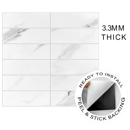 White Marble Kit Kat PVC Composite Tile WJS-3158 by Vivid Tiles | Souqify
