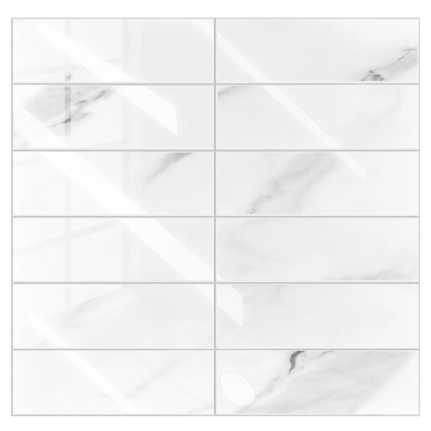 White Marble Kit Kat PVC Composite Tile WJS-3158 by Vivid Tiles | Souqify
