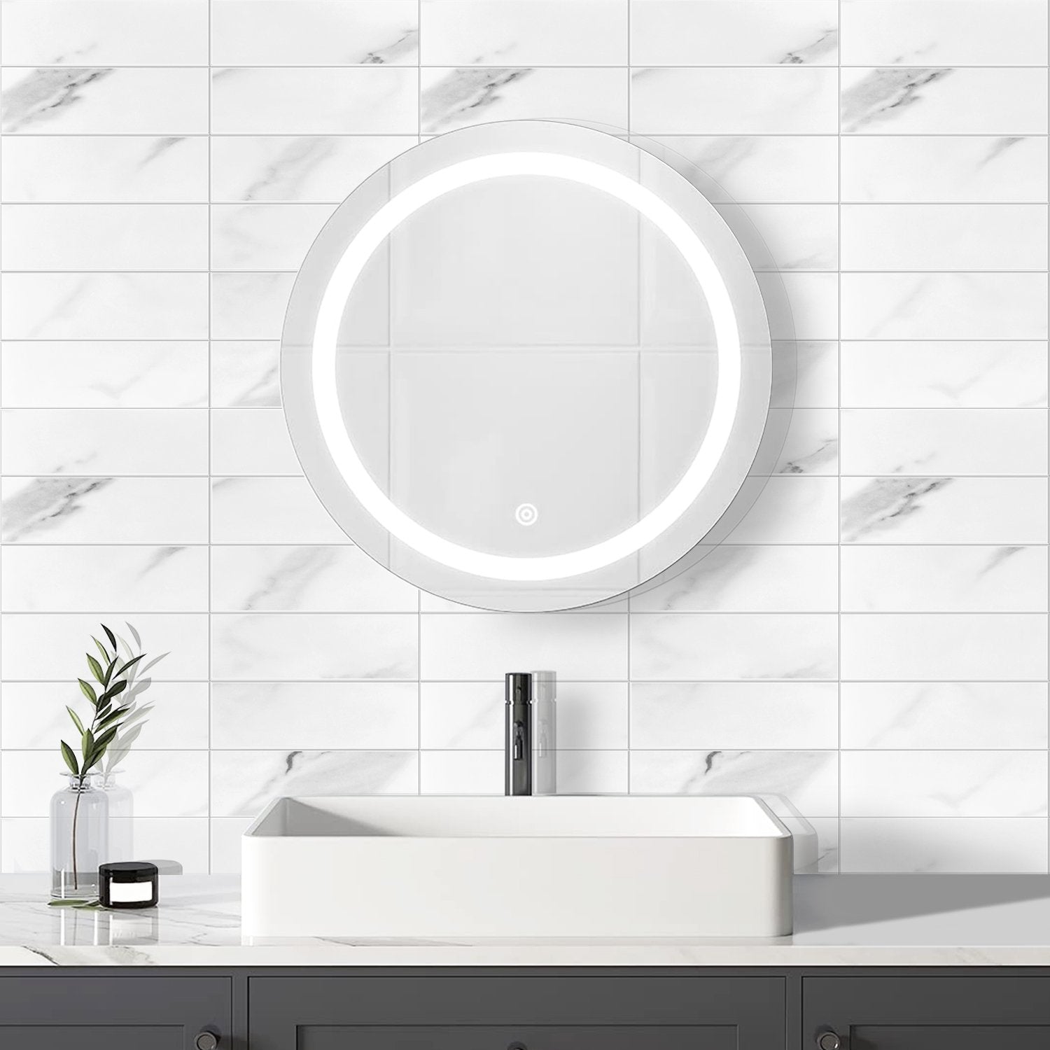 White Marble Kit Kat PVC Composite Tile WJS-3158 by Vivid Tiles | Souqify