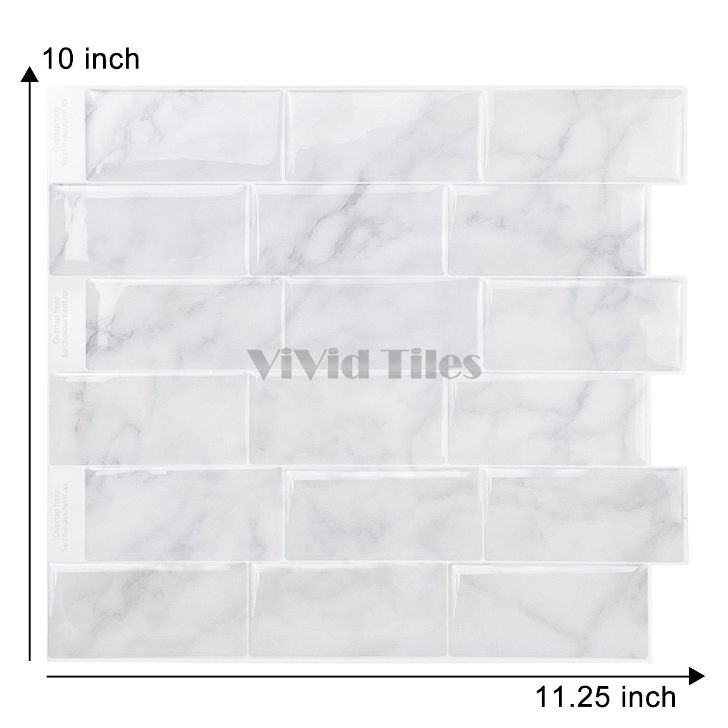 White Marble Subway Vinyl Tile 27026 by Vivid Tiles | Souqify