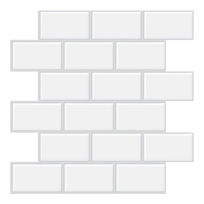 White Subway PET Tile With Grey Grout VP100 by Vivid Tiles | Souqify