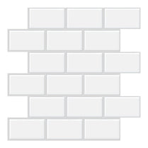 White Subway PET Tile With Grey Grout VP100 by Vivid Tiles | Souqify