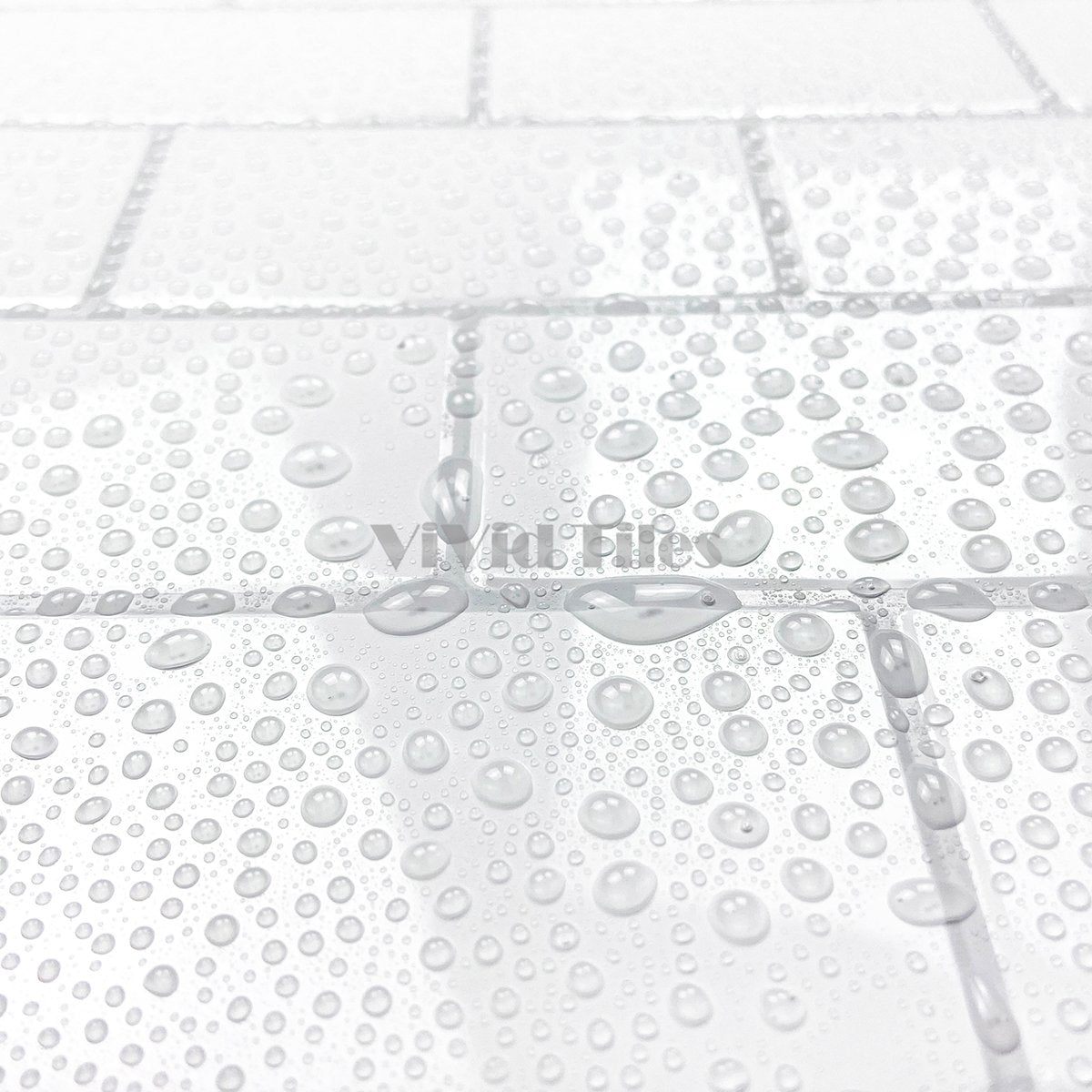 White Subway PET Tile With Grey Grout VP100 by Vivid Tiles | Souqify